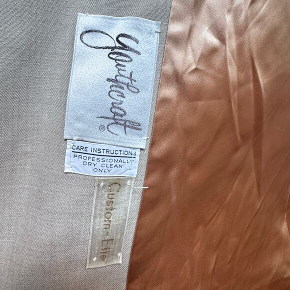 VINTAGE 1950’s YouthCraft Beige Womens Wool Long Coat Mink Fur Collar ILGUW Sz S - Picture 12 of 15